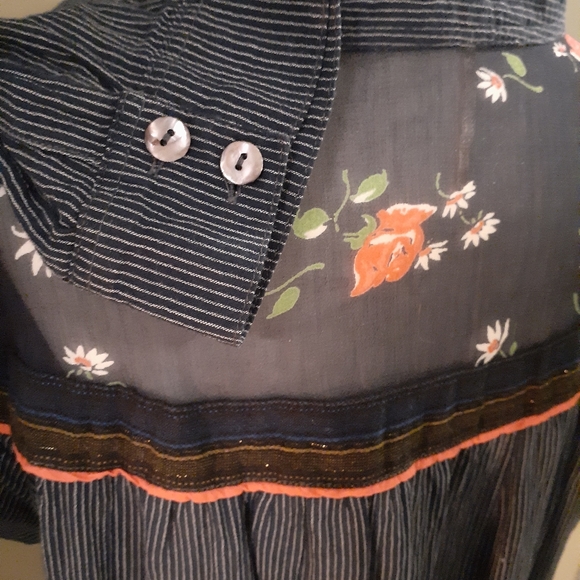 ✨HP✨Free People | Size XS 100% Cotton Blue Hearts & Colours Striped Tunic - Picture 8 of 10